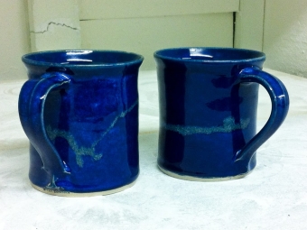blue stoneware mugs by peter downey