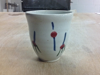 hand-thrown stoneware green tea cup