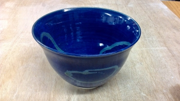 hand-thrown blue porcelain bowl by peter downey