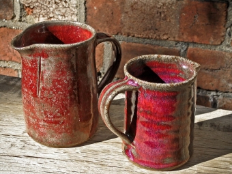 red stoneware jugs peter downey pottery