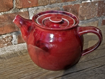 hand thrown red stoneware teapot